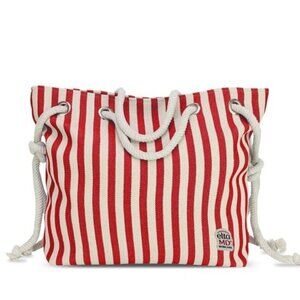EltaMD Striped Skincare Beach Tote Bag
